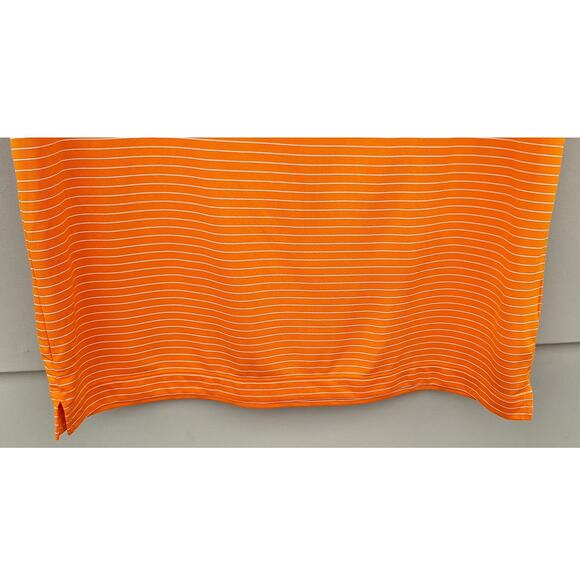 Nike Golf Men's Polo Shirt Tour Performance Orange White Stripes Size M Vacation - Picture 6 of 9